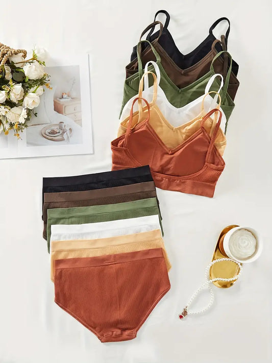 Women's UnderWired Full Cup Lace Multiway Bra with Matching Panty (Set of 6)