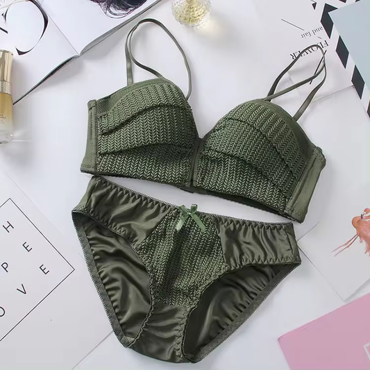 Women's UnderWired Full Cup Lace Multiway Bra with Matching Panty (Set of 4)
