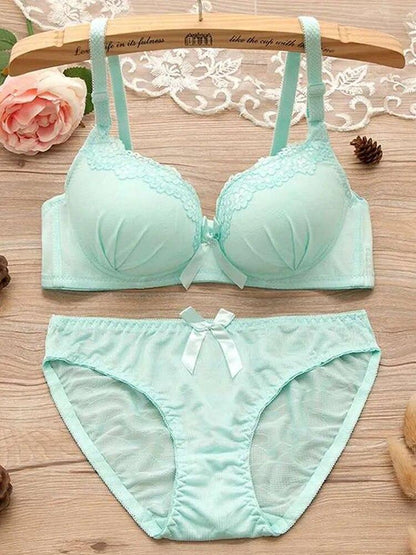 Women's UnderWired Full Cup Lace Multiway Bra with Matching Panty (Set of 6)