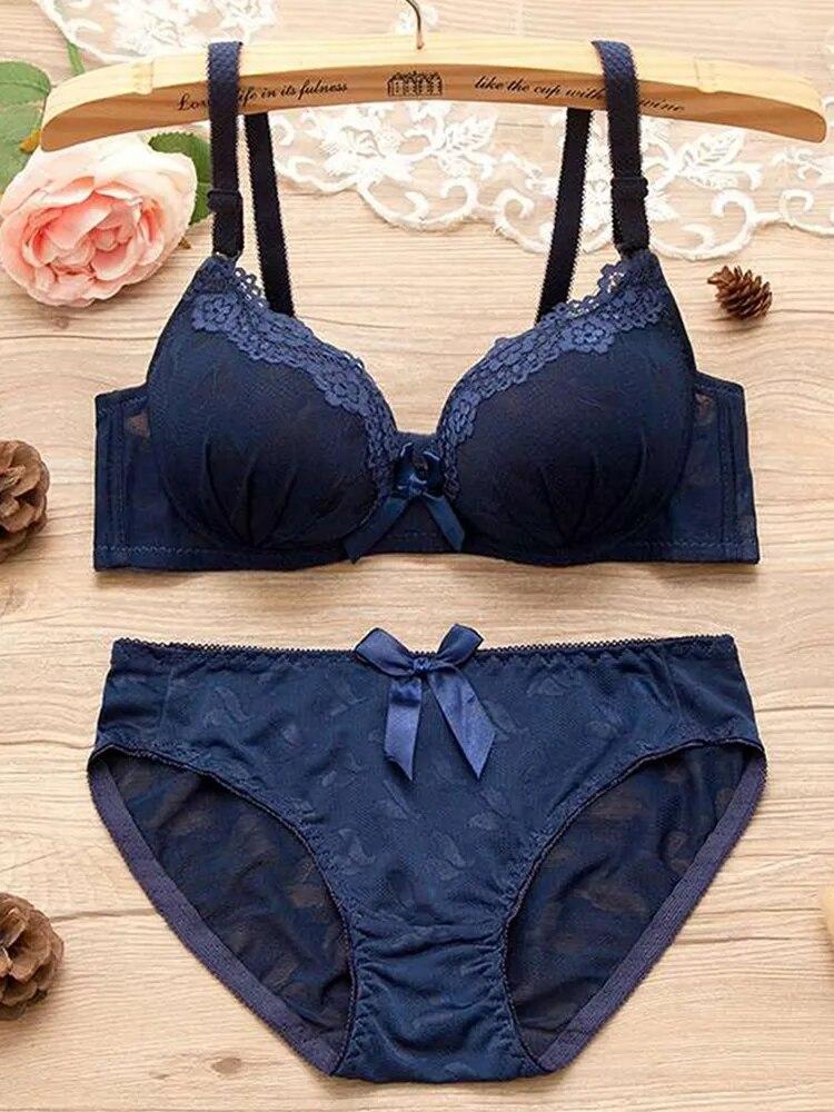 Women's UnderWired Full Cup Lace Multiway Bra with Matching Panty (Set of 6)