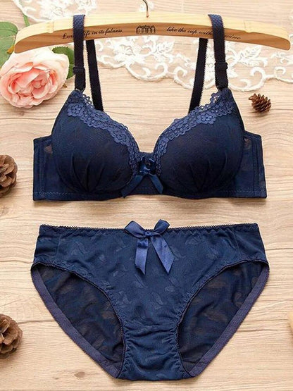 Women's UnderWired Full Cup Lace Multiway Bra with Matching Panty (Set of 6)