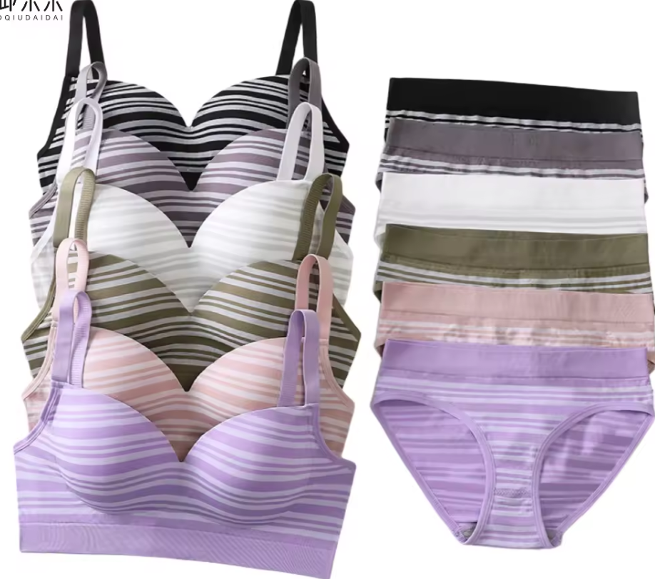 Women's UnderWired Full Cup Lace Multiway Bra with Matching Panty (Set of 6)