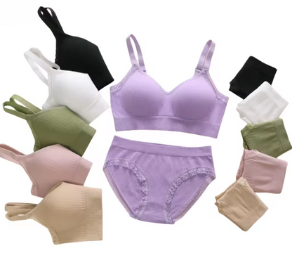 Women's UnderWired Full Cup Lace Multiway Bra with Matching Panty (Set of 6)