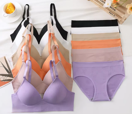 Women's UnderWired Full Cup Lace Multiway Bra with Matching Panty (Set of 6)