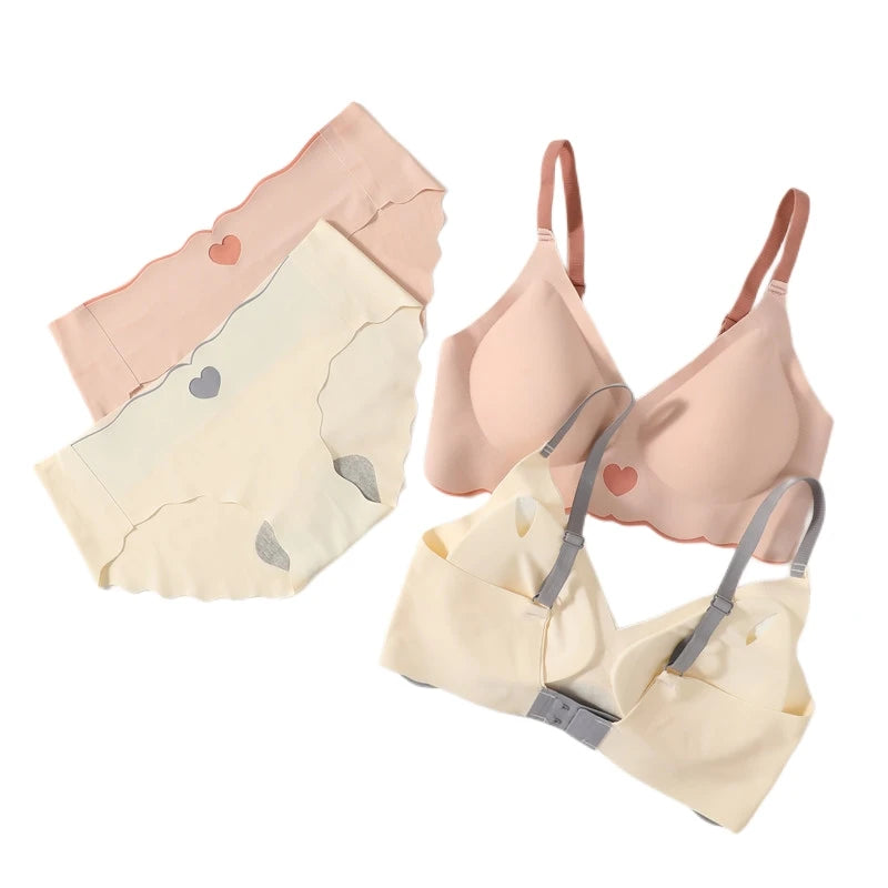 Women's UnderWired Full Cup Lace Multiway Bra with Matching Panty (Set of 4)
