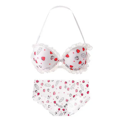 Women's UnderWired Full Cup Lace Multiway Bra with Matching Panty (Set of 4)