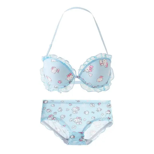 Women's UnderWired Full Cup Lace Multiway Bra with Matching Panty (Set of 4)