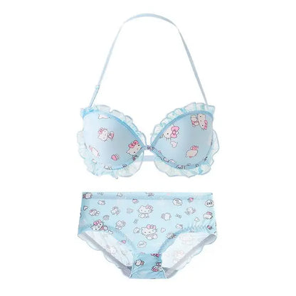 Women's UnderWired Full Cup Lace Multiway Bra with Matching Panty (Set of 4)