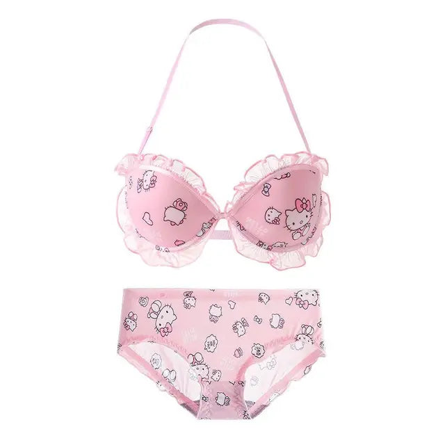 Women's UnderWired Full Cup Lace Multiway Bra with Matching Panty (Set of 4)