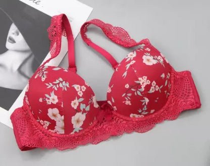 Women's UnderWired Full Cup Lace Multiway Bra with Matching Panty (Set of 4)