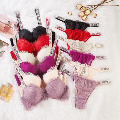 Women's UnderWired Full Cup Lace Multiway Bra with Matching Panty (Set of 6)