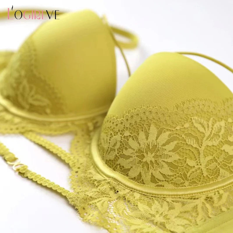 Women's UnderWired Full Cup Lace Multiway Bra with Matching Panty (Set of 4)