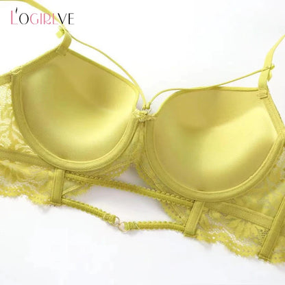 Women's UnderWired Full Cup Lace Multiway Bra with Matching Panty (Set of 4)
