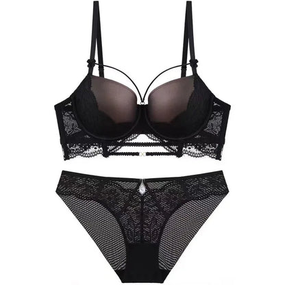Women's UnderWired Full Cup Lace Multiway Bra with Matching Panty (Set of 4)