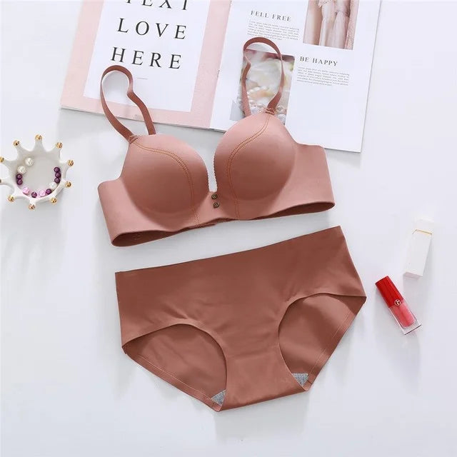 Women's UnderWired Full Cup Lace Multiway Bra with Matching Panty (Set of 4)
