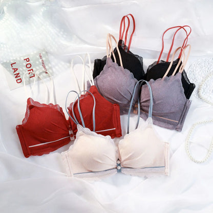 Women's UnderWired Full Cup Lace Multiway Bra with Matching Panty (Set of 4)