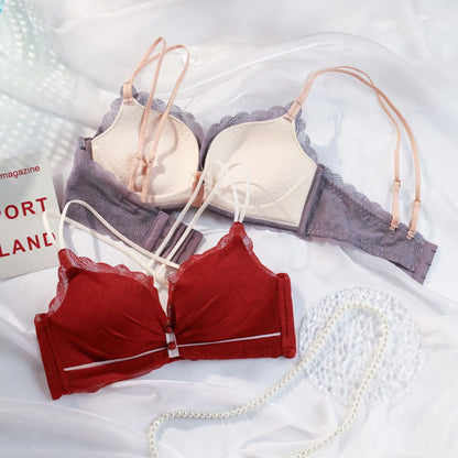 Women's UnderWired Full Cup Lace Multiway Bra with Matching Panty (Set of 4)