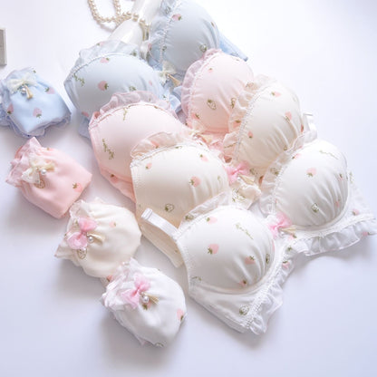 Women's UnderWired Full Cup Lace Multiway Bra with Matching Panty (Set of 4)