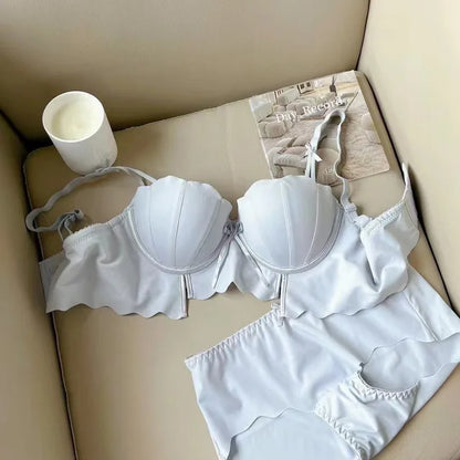 Women's UnderWired Full Cup Lace Multiway Bra with Matching Panty (Set of 4)