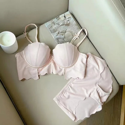 Women's UnderWired Full Cup Lace Multiway Bra with Matching Panty (Set of 4)