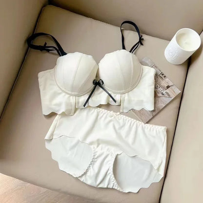Women's UnderWired Full Cup Lace Multiway Bra with Matching Panty (Set of 4)