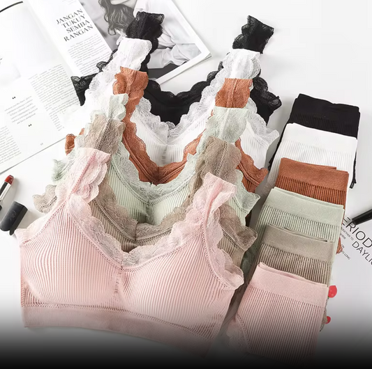 Women's UnderWired Full Cup Lace Multiway Bra with Matching Panty (Set of 6)