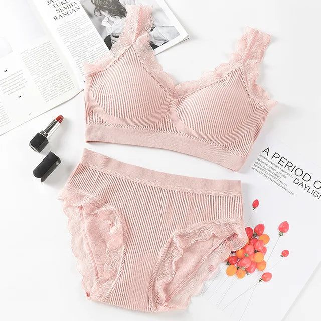 Women's UnderWired Full Cup Lace Multiway Bra with Matching Panty (Set of 6)