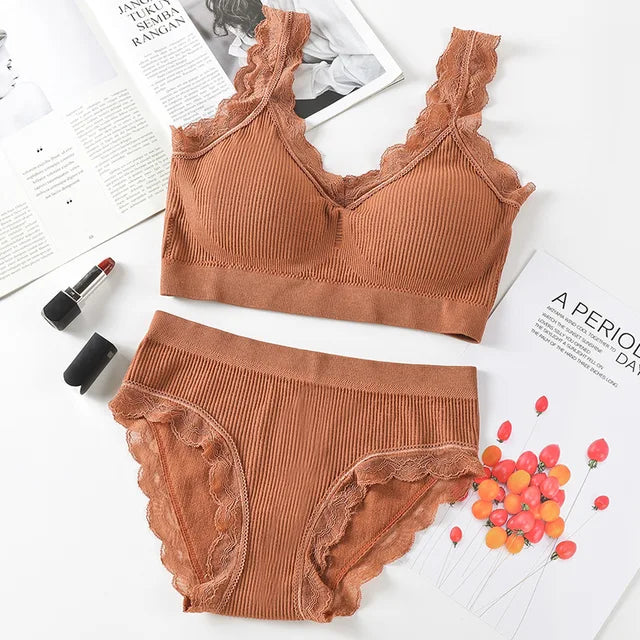 Women's UnderWired Full Cup Lace Multiway Bra with Matching Panty (Set of 6)