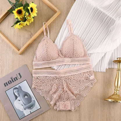 Women's UnderWired Full Cup Lace Multiway Bra with Matching Panty (Set of 6)