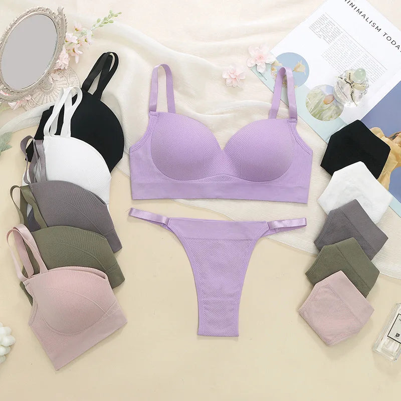 Women's UnderWired Full Cup Lace Multiway Bra with Matching Panty (Set of 6)