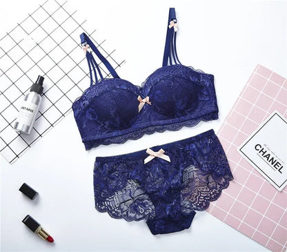 Women's UnderWired Full Cup Lace Multiway Bra with Matching Panty (Set of 6)
