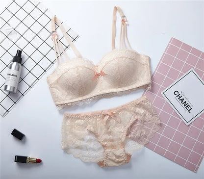 Women's UnderWired Full Cup Lace Multiway Bra with Matching Panty (Set of 6)