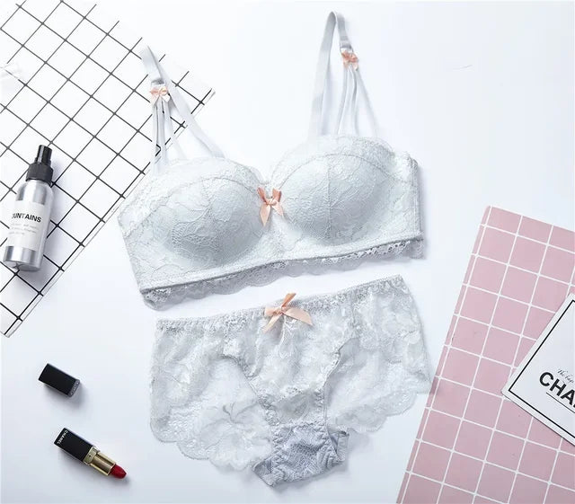 Women's UnderWired Full Cup Lace Multiway Bra with Matching Panty (Set of 6)