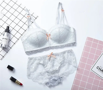Women's UnderWired Full Cup Lace Multiway Bra with Matching Panty (Set of 6)