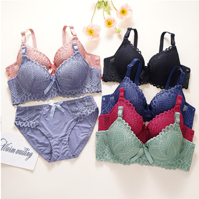 Women's UnderWired Full Cup Lace Multiway Bra with Matching Panty (Set of 6)
