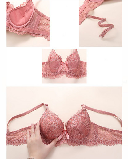 Women's UnderWired Full Cup Lace Multiway Bra with Matching Panty (Set of 6)