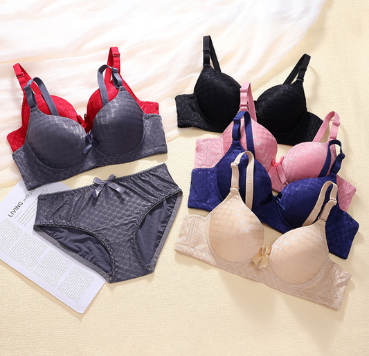 Women's UnderWired Full Cup Lace Multiway Bra with Matching Panty (Set of 6)
