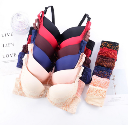Women's UnderWired Full Cup Lace Multiway Bra with Matching Panty (Set of 6)