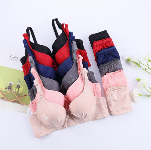 Women's UnderWired Full Cup Lace Multiway Bra with Matching Panty (Set of 6)