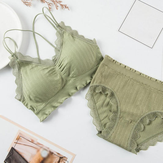 Women's UnderWired Full Cup Lace Multiway Bra with Matching Panty (Set of 4)