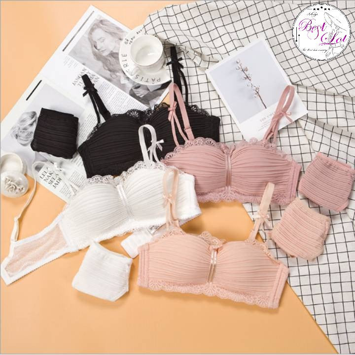 Women's UnderWired Full Cup Lace Multiway Bra with Matching Panty (Set of 4)