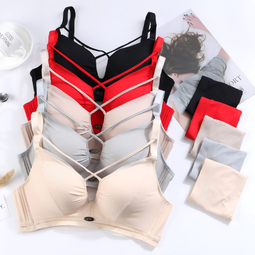 Women's UnderWired Full Cup Lace Multiway Bra with Matching Panty (Set of 6)