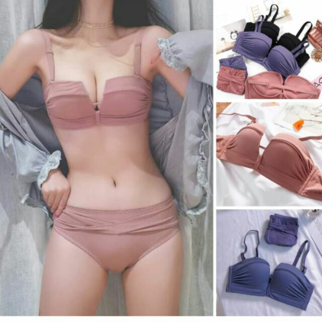 Women's UnderWired Full Cup Lace Multiway Bra with Matching Panty (Set of 4)