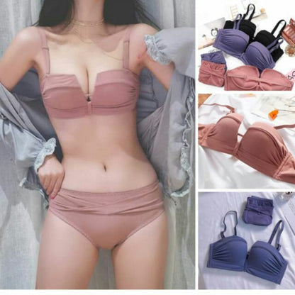 Women's UnderWired Full Cup Lace Multiway Bra with Matching Panty (Set of 4)
