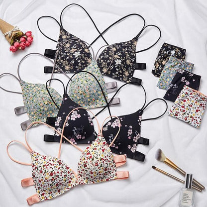 Women's UnderWired Full Cup Lace Multiway Bra with Matching Panty (Set of 4)