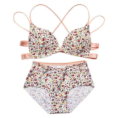 Women's UnderWired Full Cup Lace Multiway Bra with Matching Panty (Set of 4)
