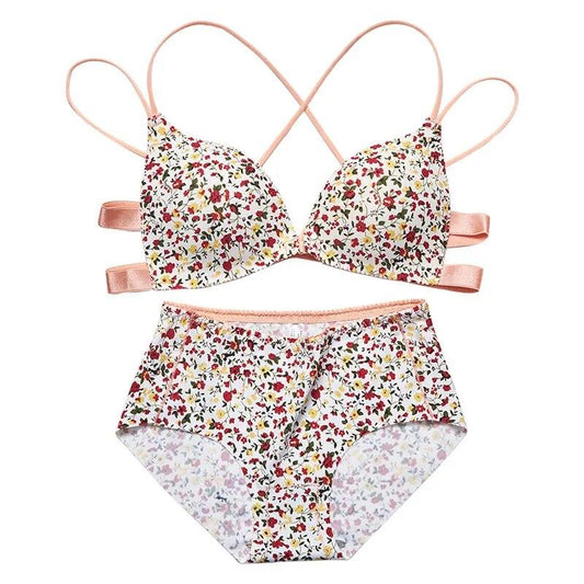 Women's UnderWired Full Cup Lace Multiway Bra with Matching Panty (Set of 4)