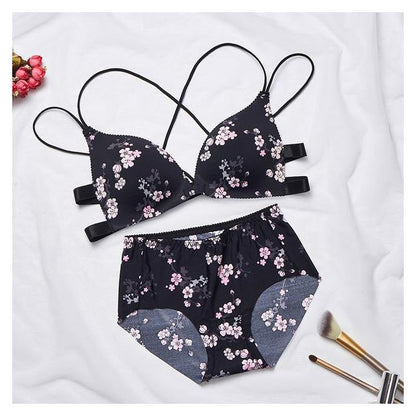 Women's UnderWired Full Cup Lace Multiway Bra with Matching Panty (Set of 4)