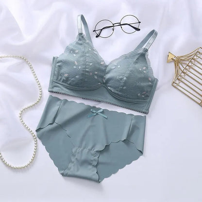Women's UnderWired Full Cup Lace Multiway Bra with Matching Panty (Set of 4)