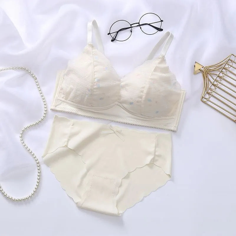 Women's UnderWired Full Cup Lace Multiway Bra with Matching Panty (Set of 4)
